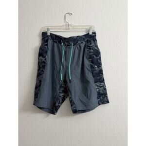 Lululemon Namaste At The Beach Short Mens L Blue Camo Drawstring Pockets